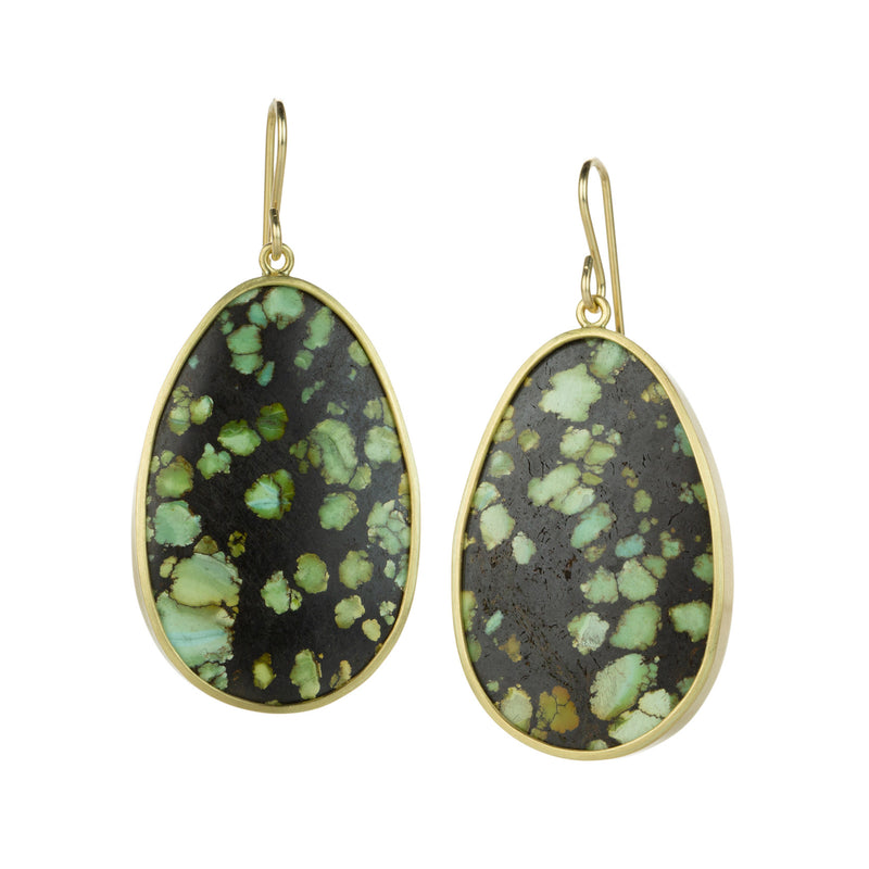 Maria Beaulieu 18k Chinese Turquoise Slab Earrings | Quadrum Gallery