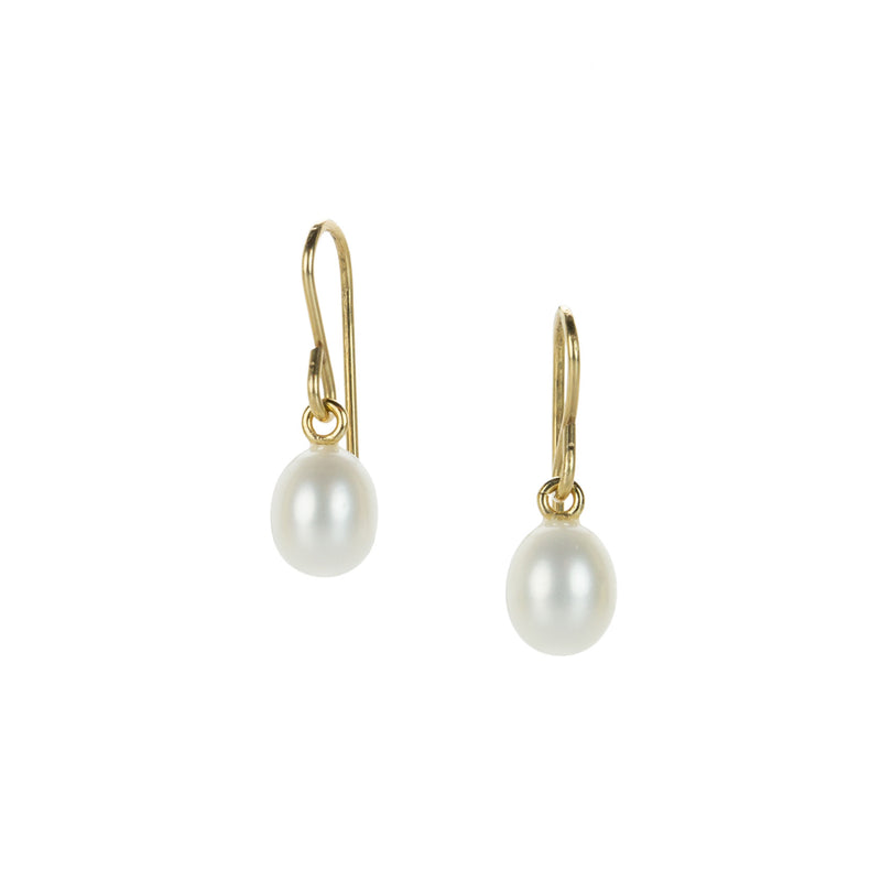 Maria Beaulieu White Freshwater Pearl Drop Earrings | Quadrum Gallery