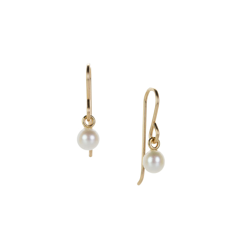 Maria Beaulieu 4mm White Freshwater Pearl Earrings | Quadrum Gallery