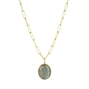 Maria Beaulieu Rounded Oval Labradorite Pendant (Pendant Only) | Quadrum Gallery