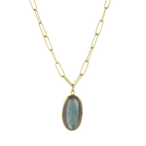 Maria Beaulieu Elongated Oval Labradorite Pendant (Pendant Only) | Quadrum Gallery