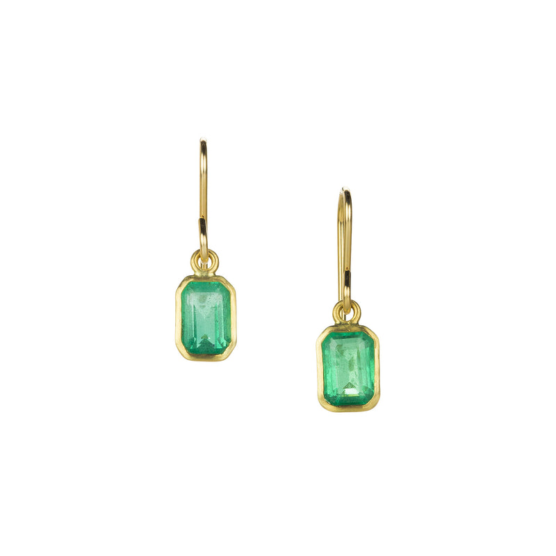 Maria Beaulieu Small Emerald Cut Emerald Drop Earrings | Quadrum Gallery