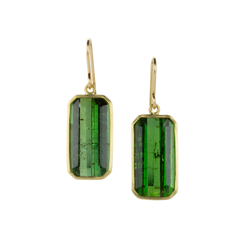 Maria Beaulieu 18k Emerald Cut Tourmaline Drop Earrings | Quadrum Gallery