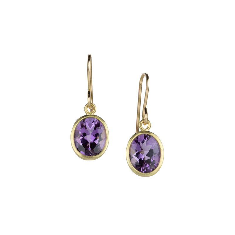 Maria Beaulieu Oval Faceted Amethyst Drop Earrings | Quadrum Gallery