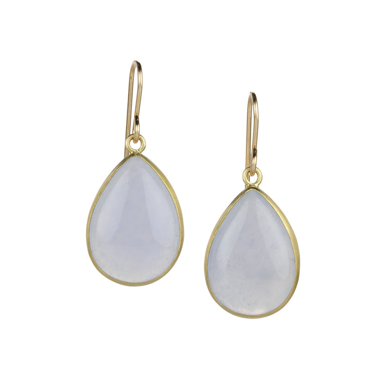 Maria Beaulieu Pear Shaped Blue Chalcedony Earrings | Quadrum Gallery