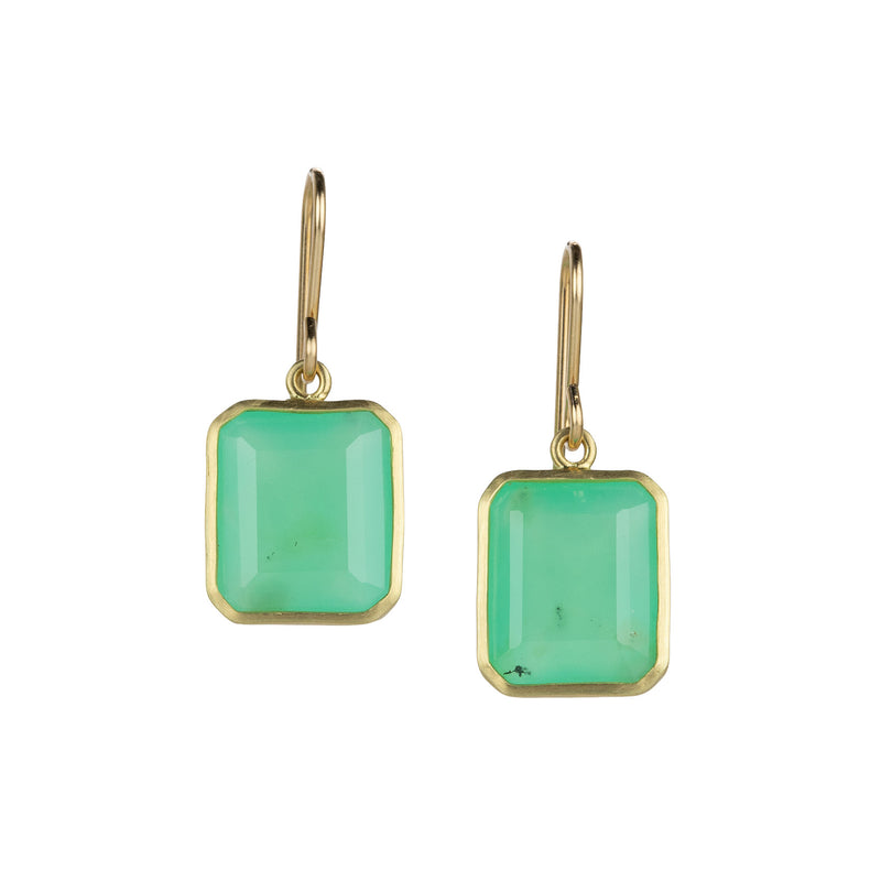 Maria Beaulieu 18k Emerald Cut Chrysoprase Drop Earrings | Quadrum Gallery