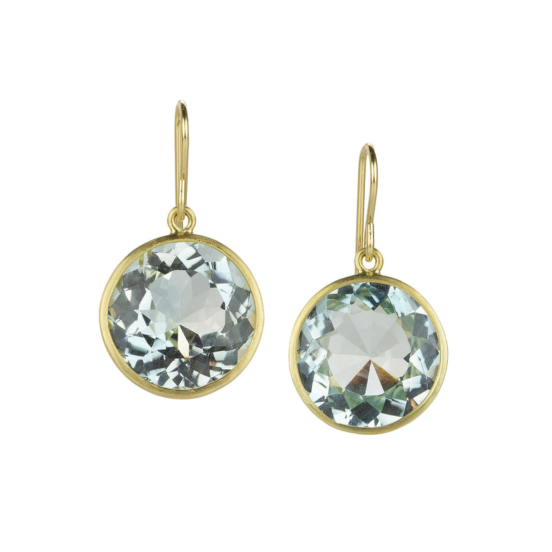 Maria Beaulieu Large Round Blue Topaz Drop Earrings | Quadrum Gallery