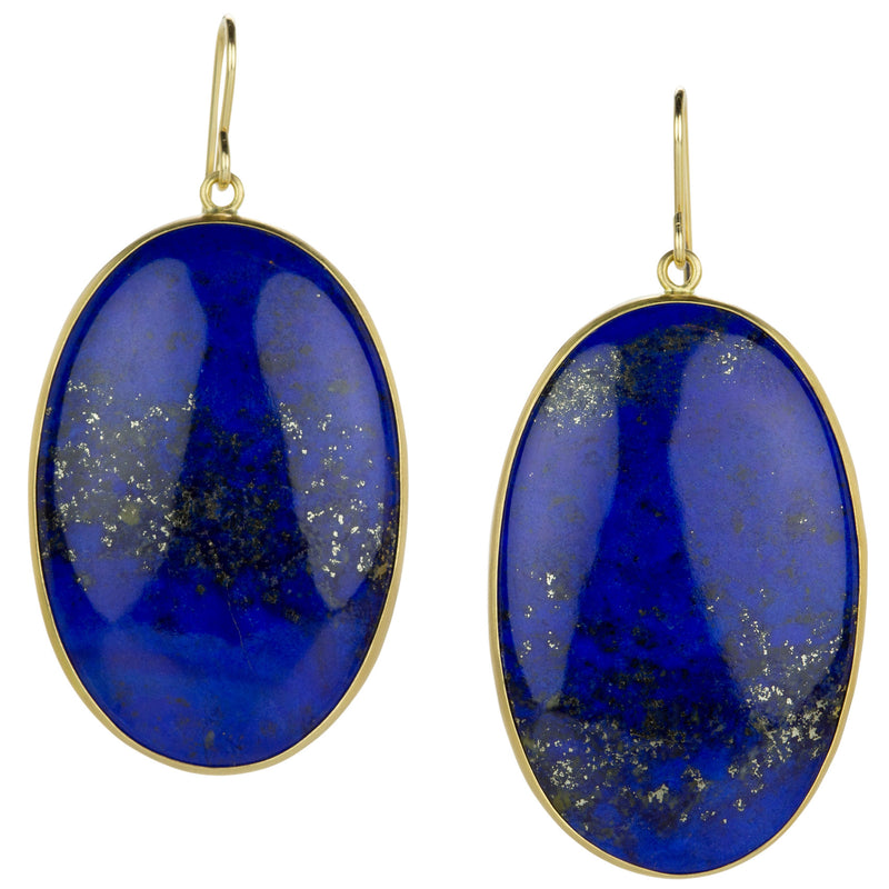 Maria Beaulieu Large Oval Lapis Drop Earrings | Quadrum Gallery