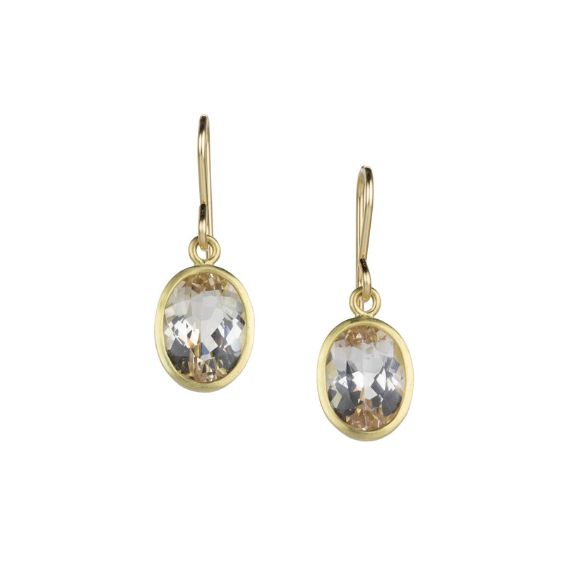 Maria Beaulieu Faceted Oval Morganite Drop Earrings | Quadrum Gallery