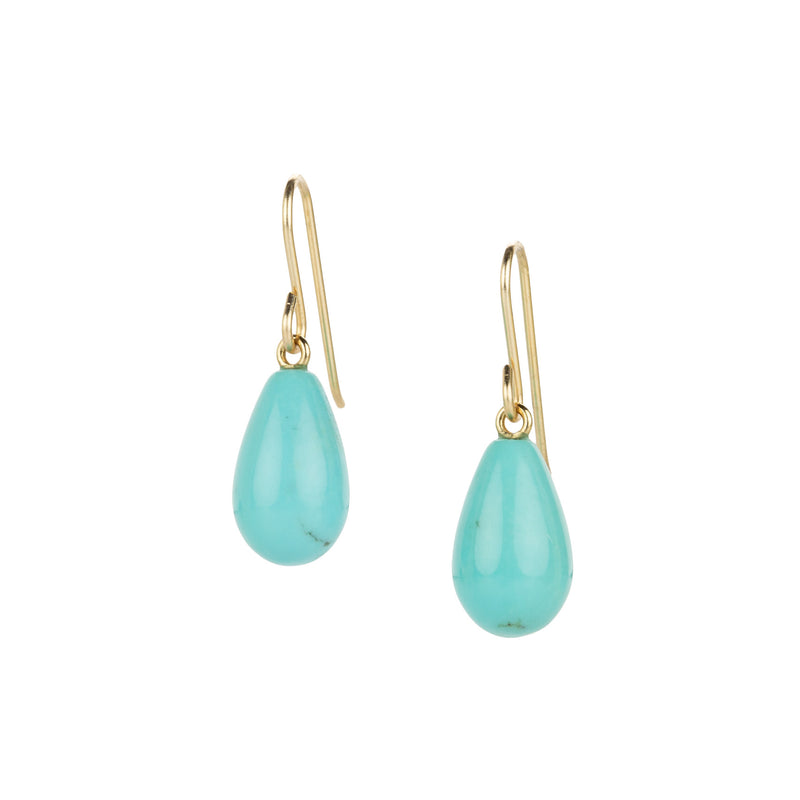 Maria Beaulieu 18k Smooth Chinese Turquoise Drop Earrings | Quadrum Gallery