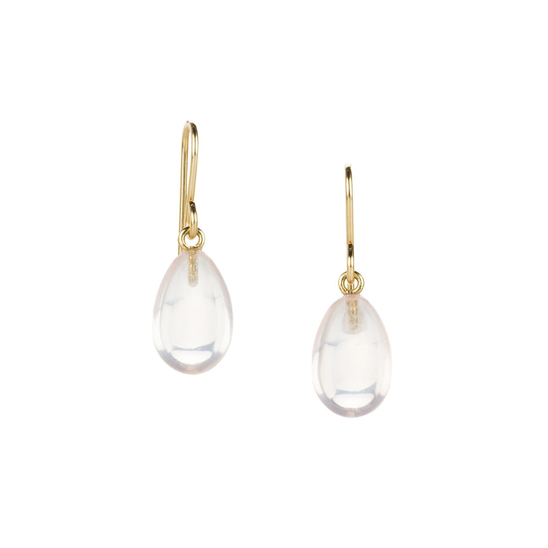 Maria Beaulieu Small Rose Quartz Teardrop Drop Earrings | Quadrum Gallery