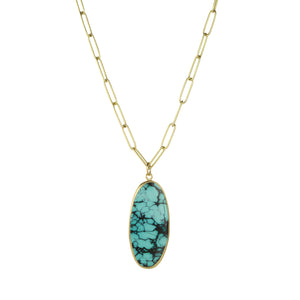 Maria Beaulieu Chinese Turquoise Oval Slab Pendant (Pendant Only) | Quadrum Gallery