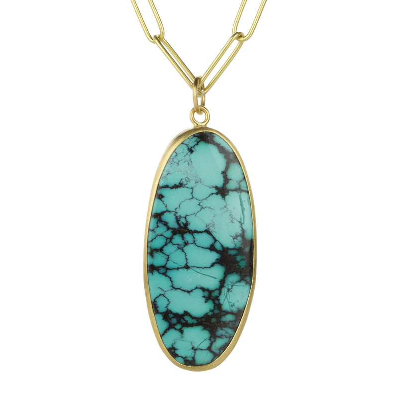 Maria Beaulieu Chinese Turquoise Oval Slab Pendant (Pendant Only) | Quadrum Gallery