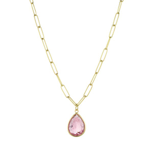 Maria Beaulieu Pear Pink Tourmaline Pendant (Pendant Only) | Quadrum Gallery