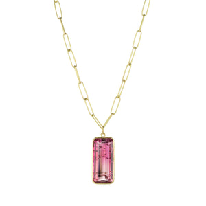 Maria Beaulieu Emerald Cut Pink Tourmaline Pendant (Pendant Only) | Quadrum Gallery