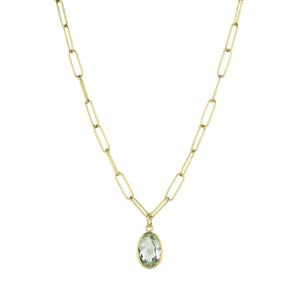 Maria Beaulieu 18k Oval Green Tourmaline Pendant (Pendant Only) | Quadrum Gallery