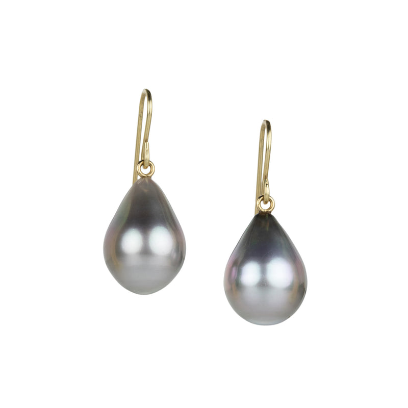 Maria Beaulieu Gray Tahitian Pearl Drop Earrings | Quadrum Gallery