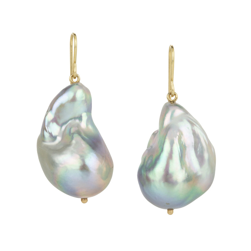 Maria Beaulieu Large Gray Baroque Freshwater Pearl Earrings | Quadrum Gallery