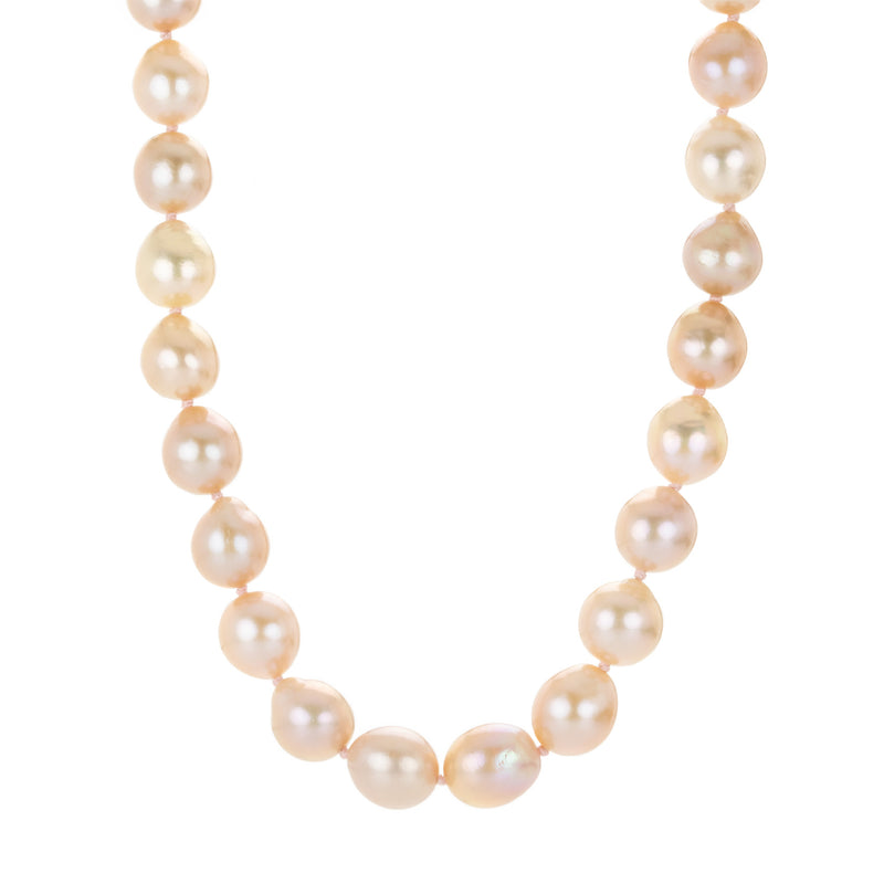 Maria Beaulieu Soft Peach Pink Baroque Pearl Necklace | Quadrum Gallery