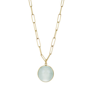 Maria Beaulieu 18k Round Aquamarine Pendant (Pendant Only) | Quadrum Gallery
