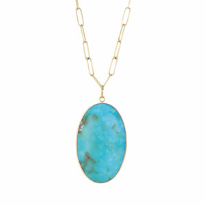 Maria Beaulieu Kingman Turquoise Cabochon Pendant (Pendant Only) | Quadrum Gallery