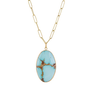 Maria Beaulieu Persian Turquoise Cabochon Pendant (Pendant Only) | Quadrum Gallery