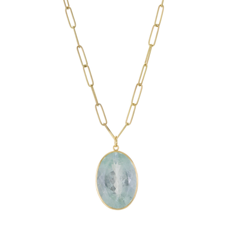 Maria Beaulieu 18k Oval Faceted Aquamarine Pendant (Pendant Only) | Quadrum Gallery