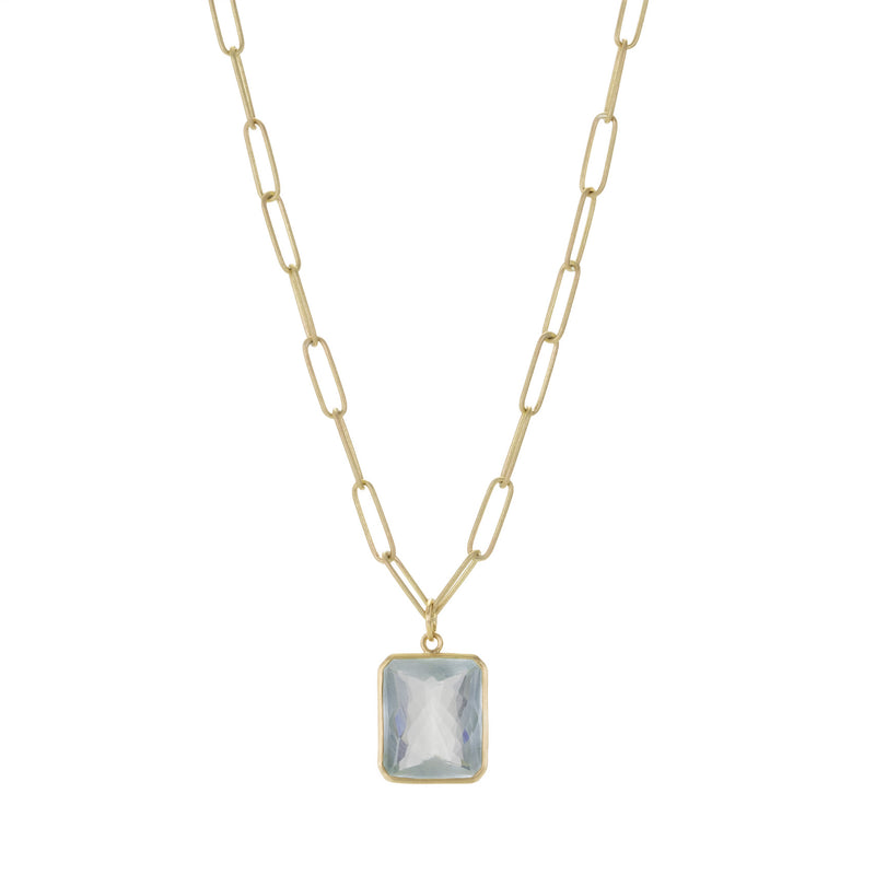 Maria Beaulieu 18k Rectangular Aquamarine Pendant (Pendant Only) | Quadrum Gallery
