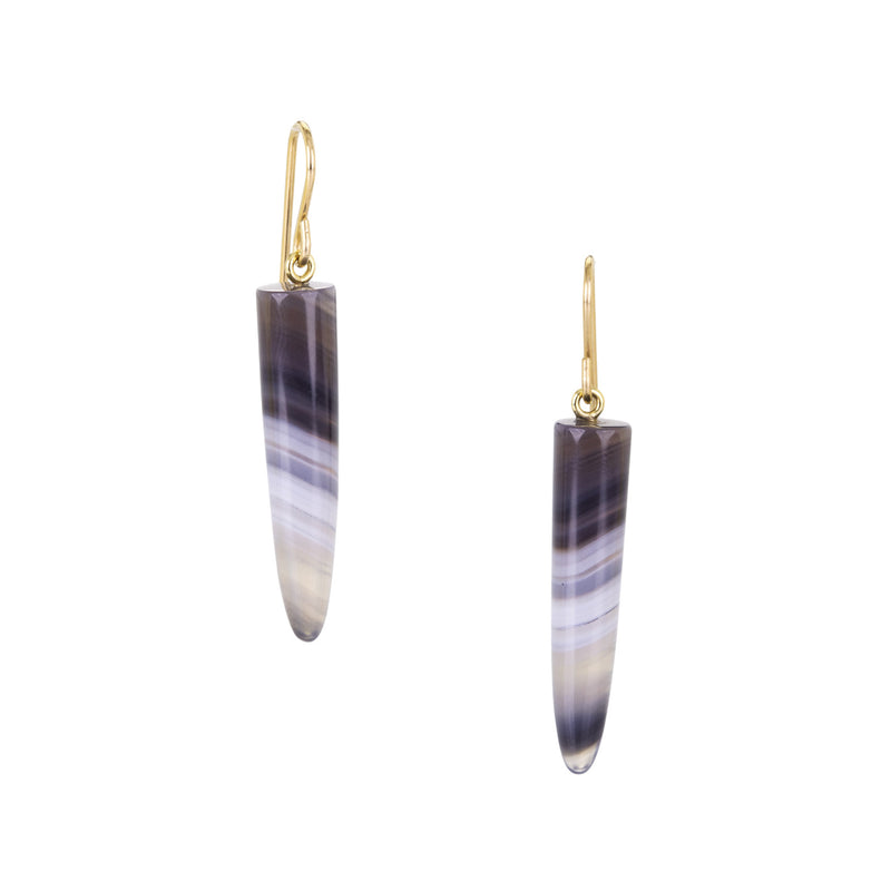 Maria Beaulieu Banded Agate Cone Drop Earrings | Quadrum Gallery