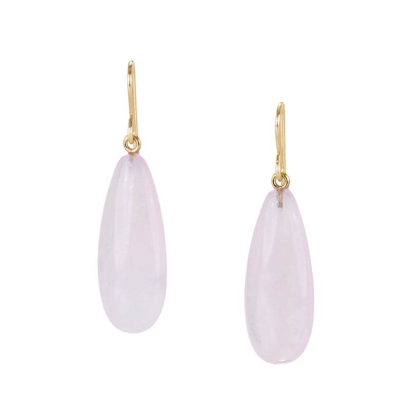 Maria Beaulieu Smooth Rose Quartz Drop Earrings | Quadrum Gallery