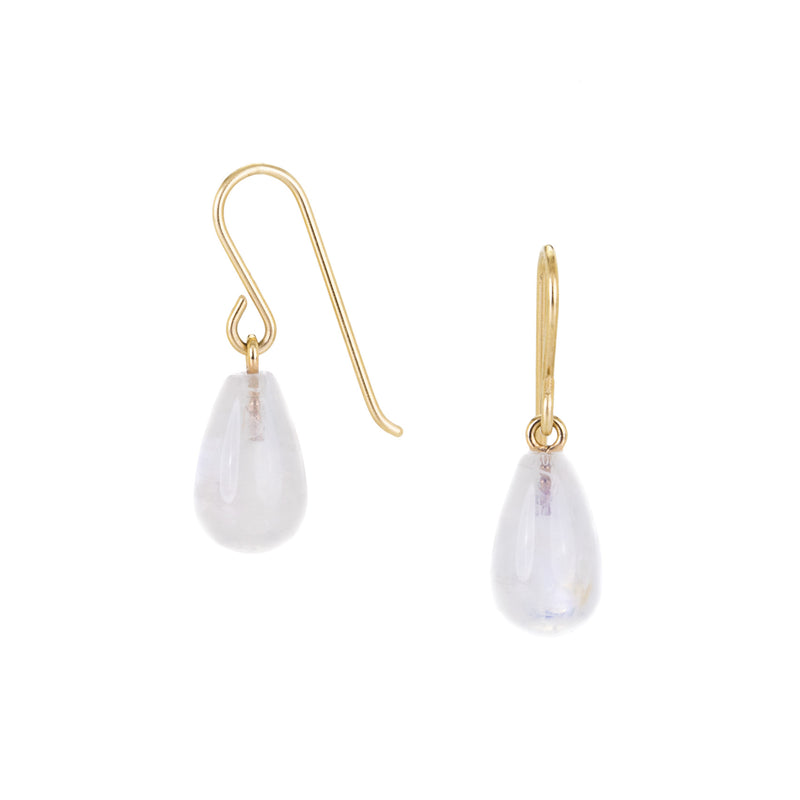 Maria Beaulieu Smooth Blue Flash Moonstone Earrings | Quadrum Gallery