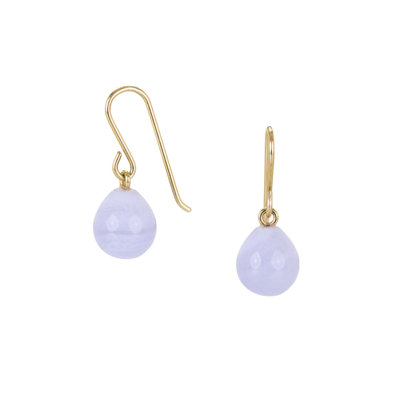 Maria Beaulieu Smooth Blue Lace Agate Teardrop Earrings | Quadrum Gallery
