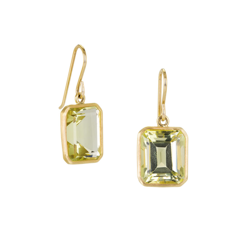 Maria Beaulieu Emerald Cut Citrine Drop Earrings | Quadrum Gallery