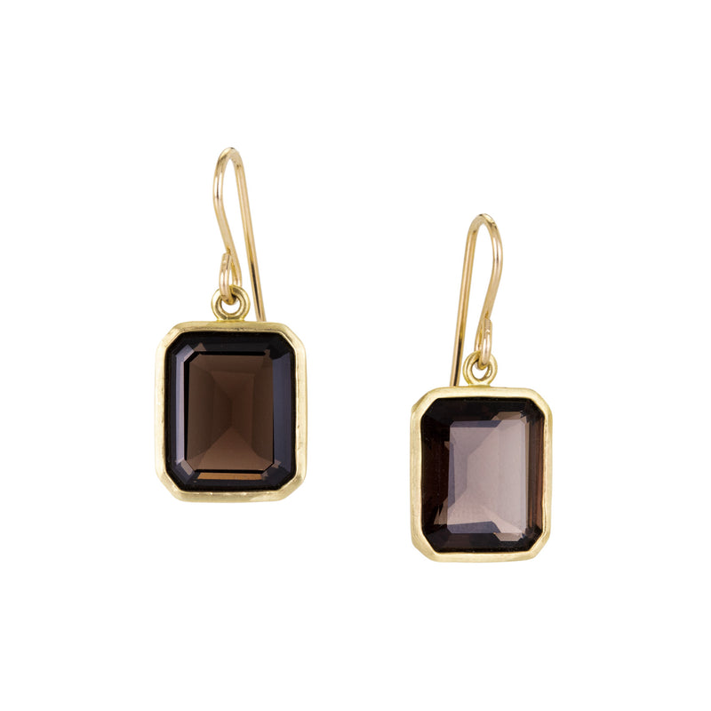 Maria Beaulieu Emerald Cut Smoky Quartz Drop Earrings | Quadrum Gallery