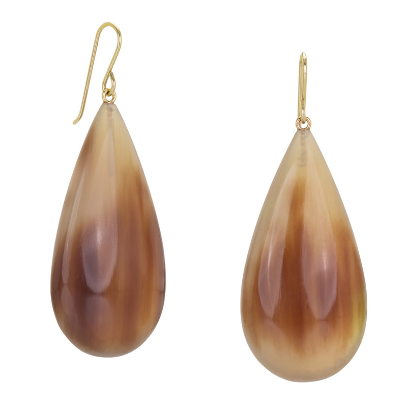 Maria Beaulieu Medium and Light Brown Horn Earrings | Quadrum Gallery