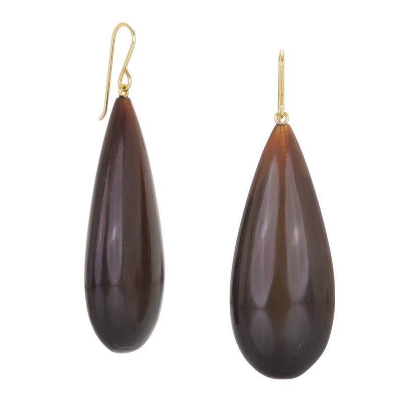 Maria Beaulieu Honey and Chocolate Horn Earrings | Quadrum Gallery