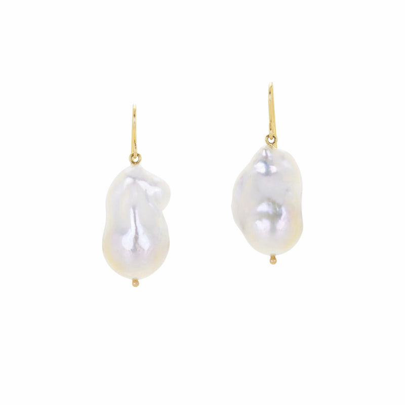 Maria Beaulieu Metallic White Freshwater Pearl Drop Earrings | Quadrum Gallery
