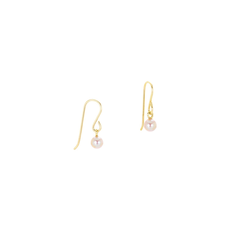 Maria Beaulieu Tiny Pink Freshwater Pearl Drop Earrings | Quadrum Gallery