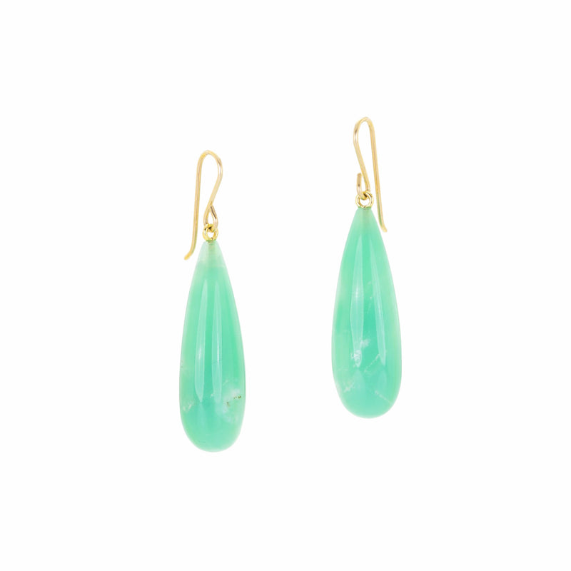 Maria Beaulieu Smooth Chrysoprase Drop Earrings | Quadrum Gallery