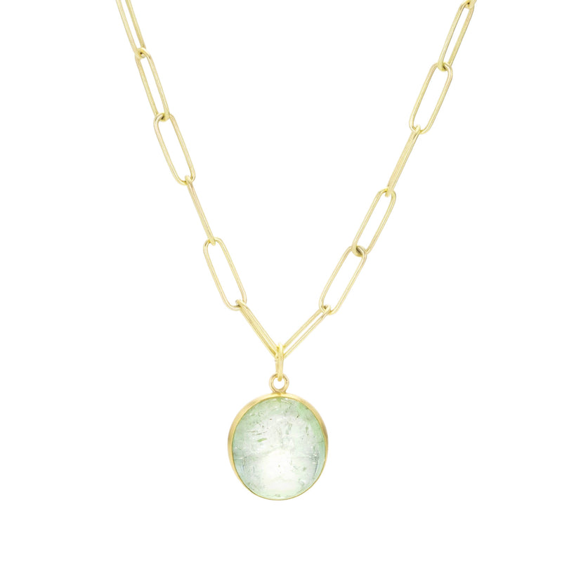 Maria Beaulieu Light Green Tourmaline Cabochon Pendant | Quadrum Gallery