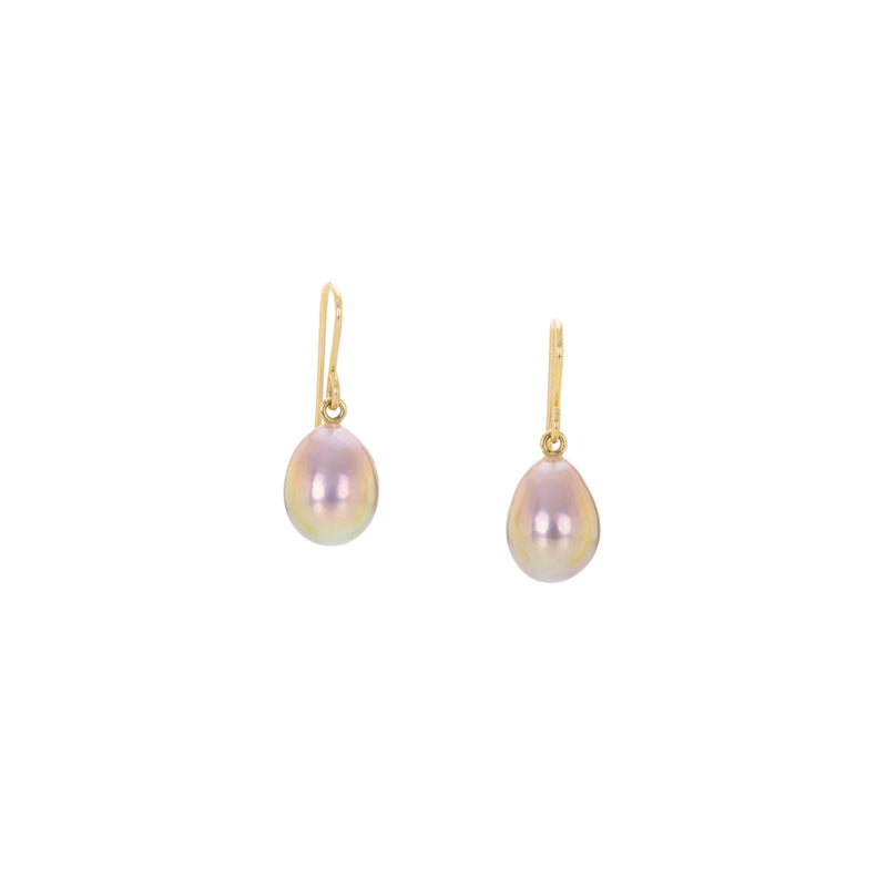 Maria Beaulieu Pink Freshwater Teardrop Pearl Drop Earrings | Quadrum Gallery