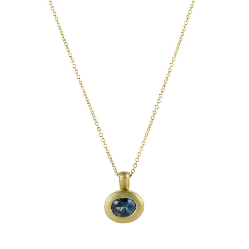 Marian Maurer 18k Oval Blue/Green Sapphire City Pendant Necklace | Quadrum Gallery