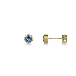 Marian Maurer Gray Blue Sapphire Teeny Studs | Quadrum Gallery