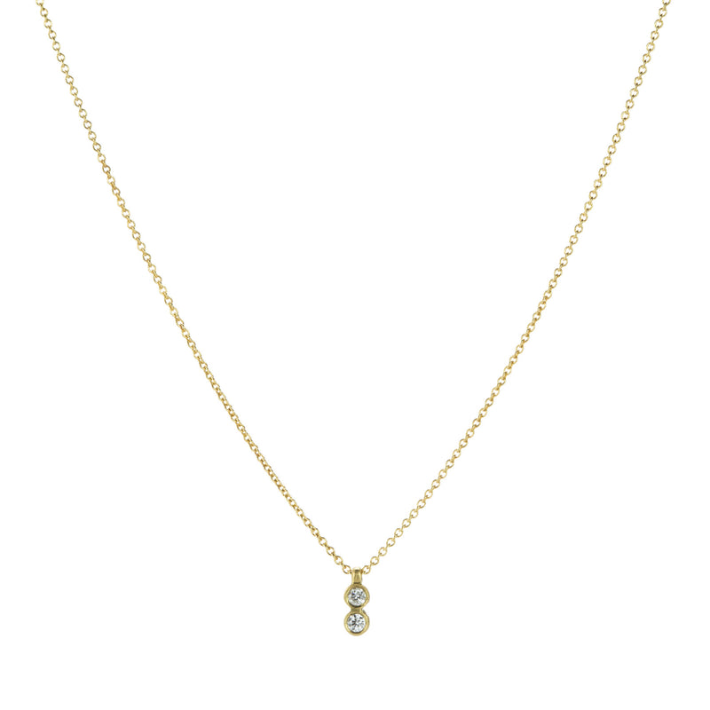 Marian Maurer 18k Teeny Double Diamond Pendant Necklace | Quadrum Gallery