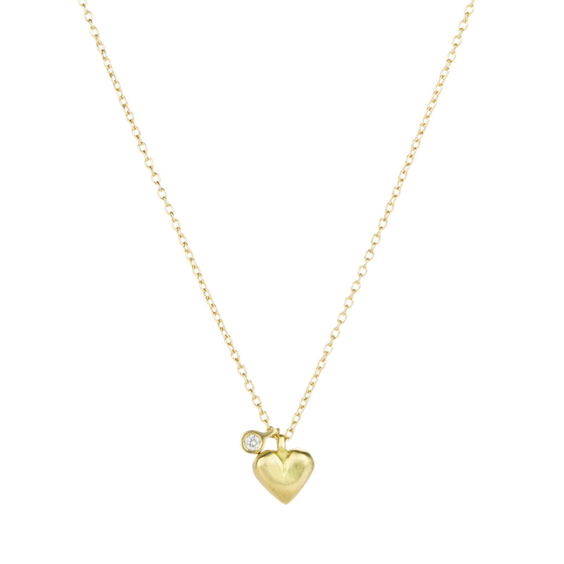 Marian Maurer 18k Micro Heart and Diamond Tag Pendant Necklace | Quadrum Gallery