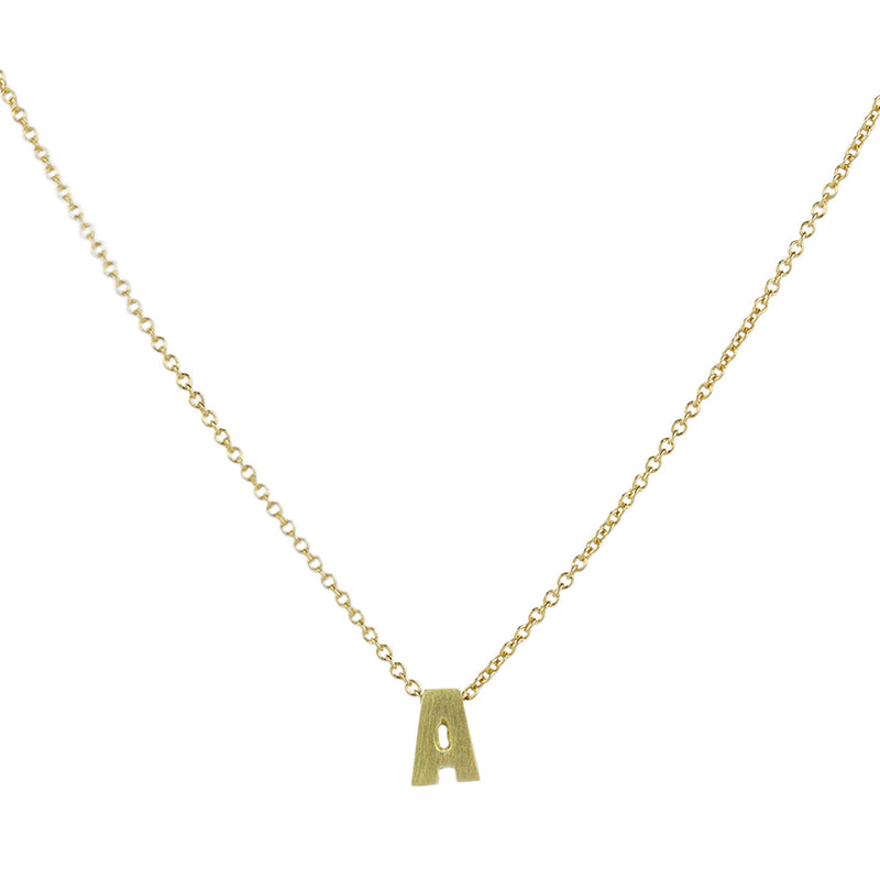 Marian Maurer 18k Micro "A" Pendant Necklace | Quadrum Gallery