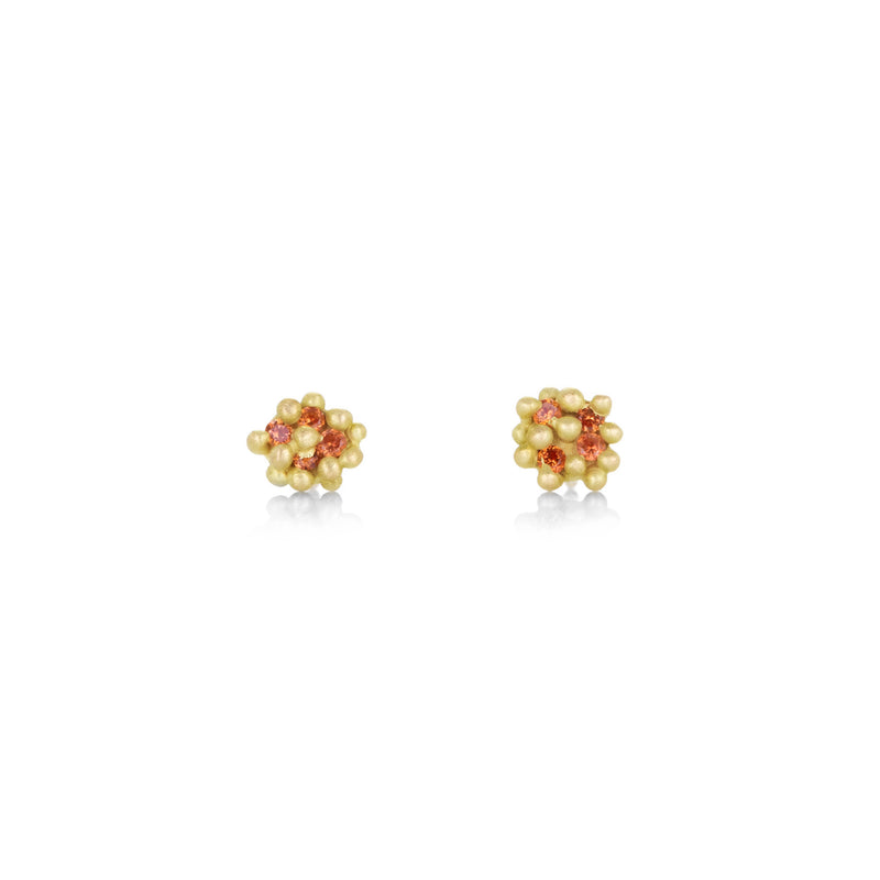 Marian Maurer Orange Sapphire Cluster Faerie Stud Earrings | Quadrum Gallery