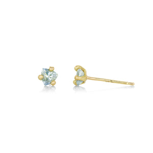 Marian Maurer Triangular Light Green Sapphire Faerie Studs | Quadrum Gallery