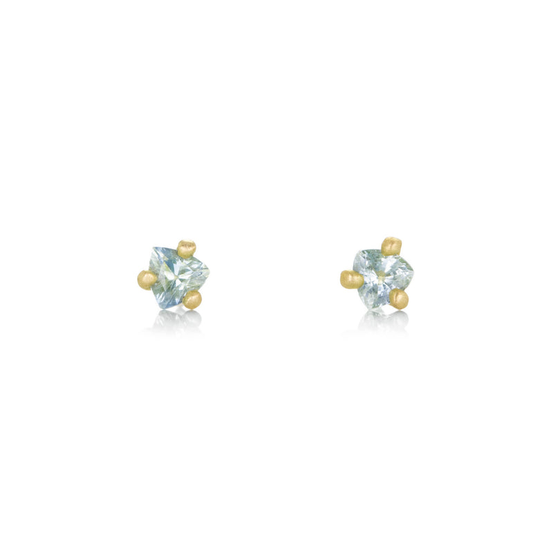 Marian Maurer Triangular Light Green Sapphire Faerie Studs | Quadrum Gallery