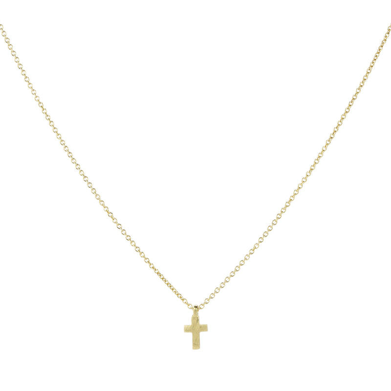 Marian Maurer 18k Yellow Gold Micro Cross Pendant Necklace | Quadrum Gallery